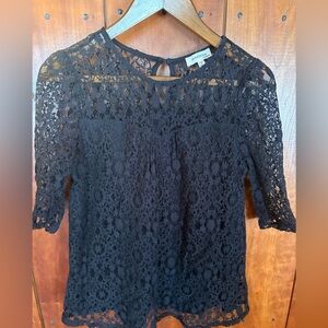Black lace top, size medium, 3/4 sleeves